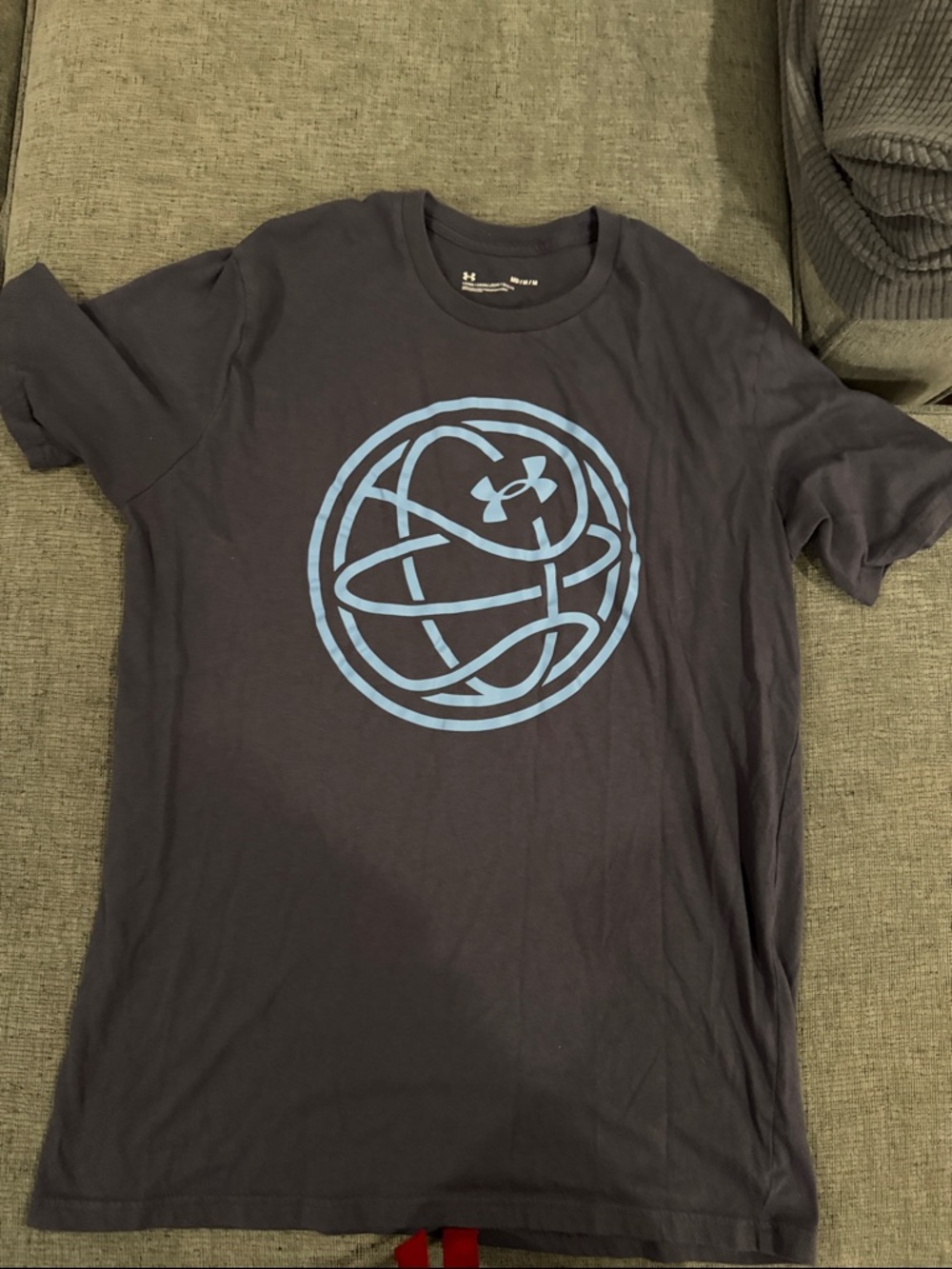 Under Armour Men's Dark Blue Tee with Light Blue Graphic